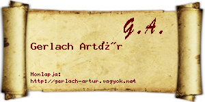 Gerlach Artúr névjegykártya